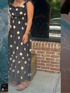 Black Polka Dot Maxi Dress - Elegant Summer Style